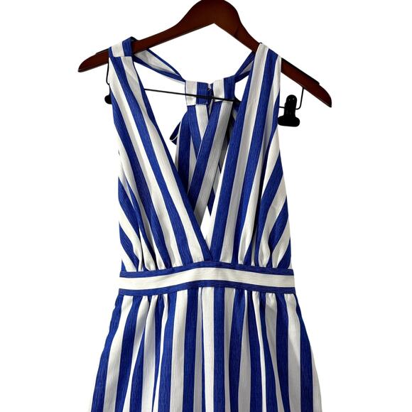 WAYF Size S Halter Jumpsuit Striped Sailor Nautical Coastal Spring Summer Preppy - Picture 5 of 10